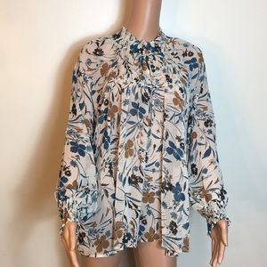 Style & co new women blouse chiffon flowers l